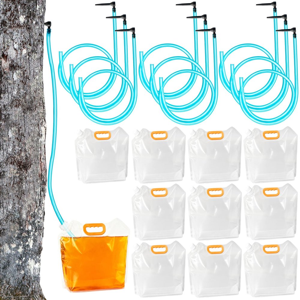 10-Set Maple Syrup Tapping Kit with 10 L Bags and 91 cm Tubes