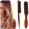 2-Piece Hair and Beard Brush Set with Boar Bristles and Wooden Handles view 2