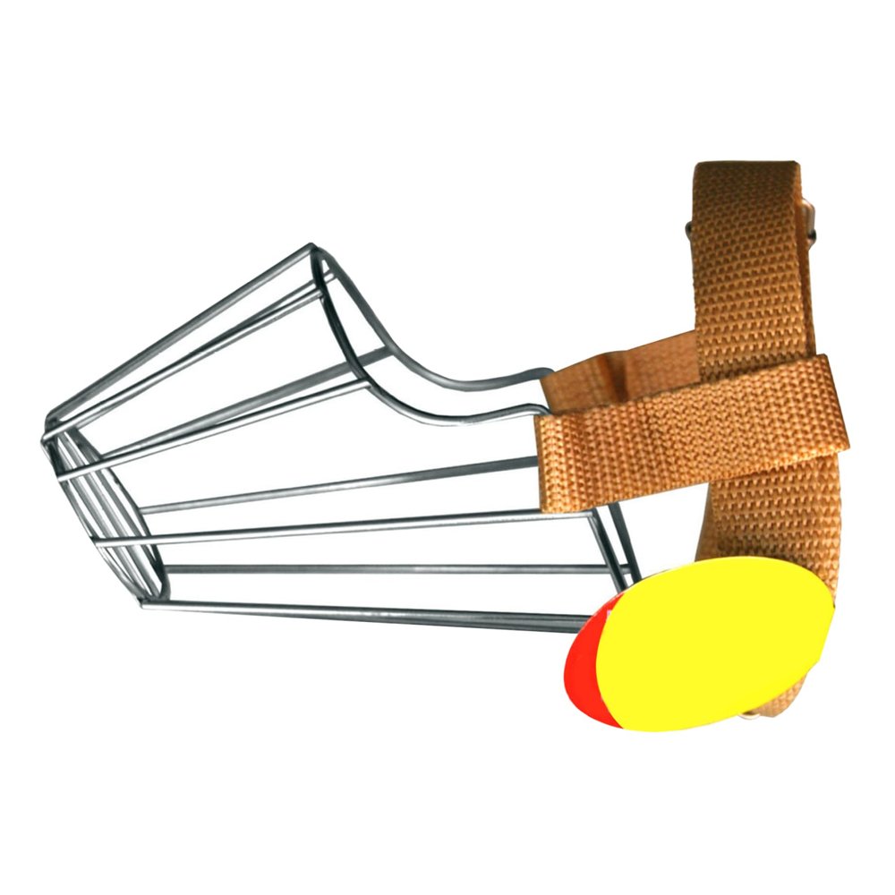 Metal Basket Dog Muzzle for Medium and Large Dogs, Breathable Adjustable Wire Muzzle to Help Prevent Biting, Barking, and Chewing, Size L