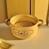 Round Ceramic Instant Noodle Bowl with Cartoon Three-Puppy Design view 2