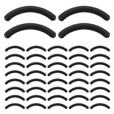 FOMIYES 100-Piece Silicone Eyelash Curler Refill Pads, Soft Black Inserts