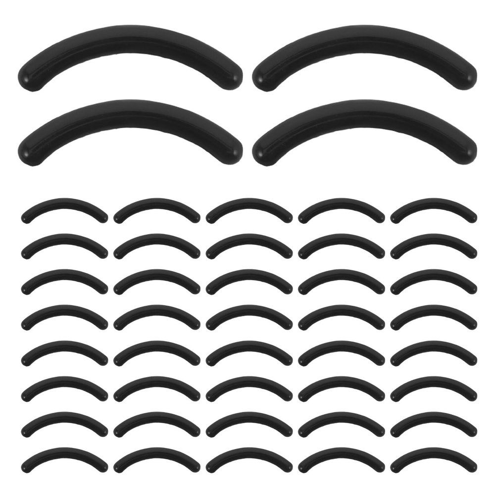 FOMIYES 100-Piece Silicone Eyelash Curler Refill Pads, Soft Black Inserts
