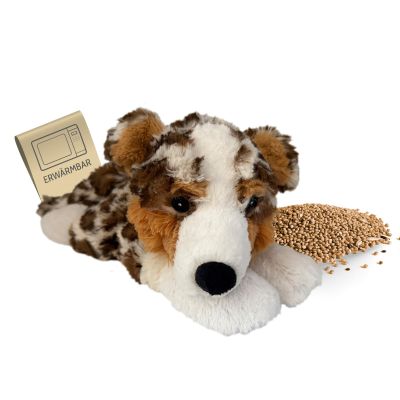Habibi Plush Heatable Stuffed Animal, Australian Shepherd, Millet-Filled