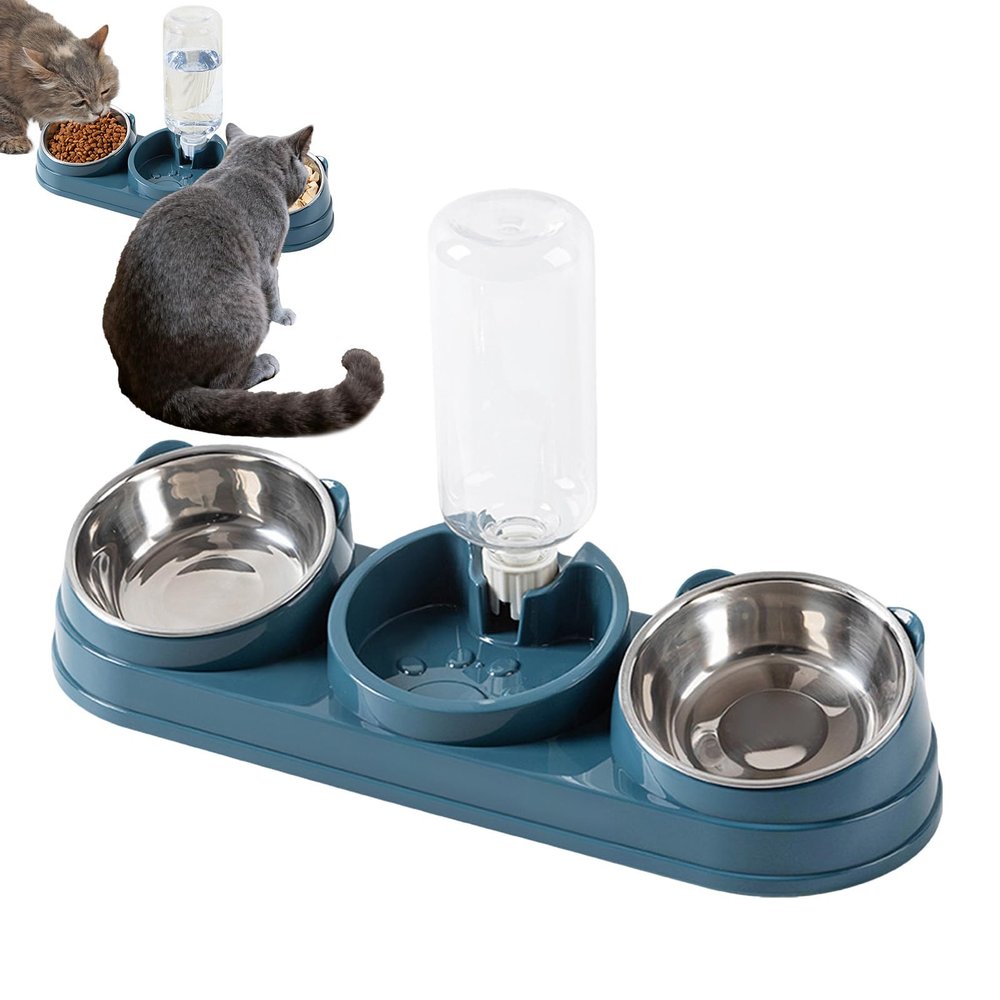 Stainless Steel Cat Bowl, Water and Food Dispenser