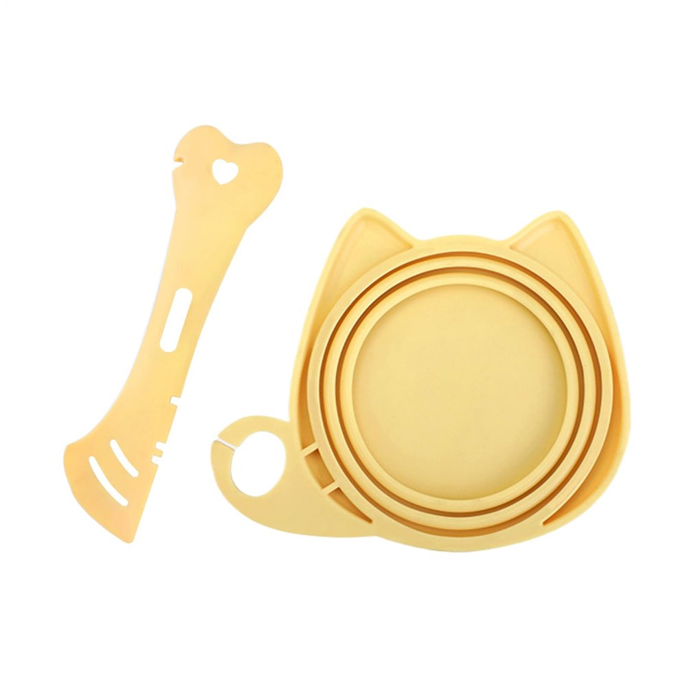 xowwyue Can Lid with Spoon, Flexible Silicone Cover and Spatula