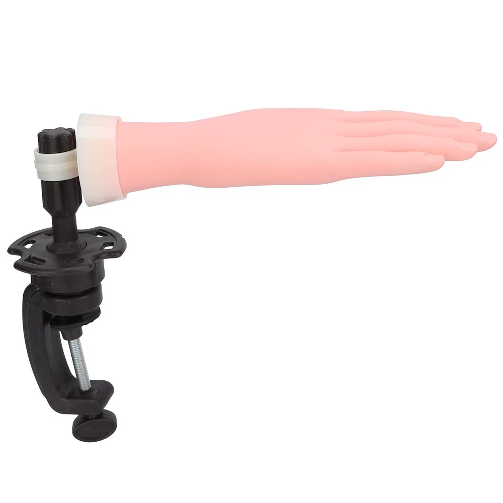 Xiuganpo Nail Art Practice Hand, Flexible Mannequin Hand for At-Home Nail Studio, ABS Silicone