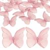 BAZEITFLOW 48-Piece Pink Paper Butterfly Cake Decorations view 1