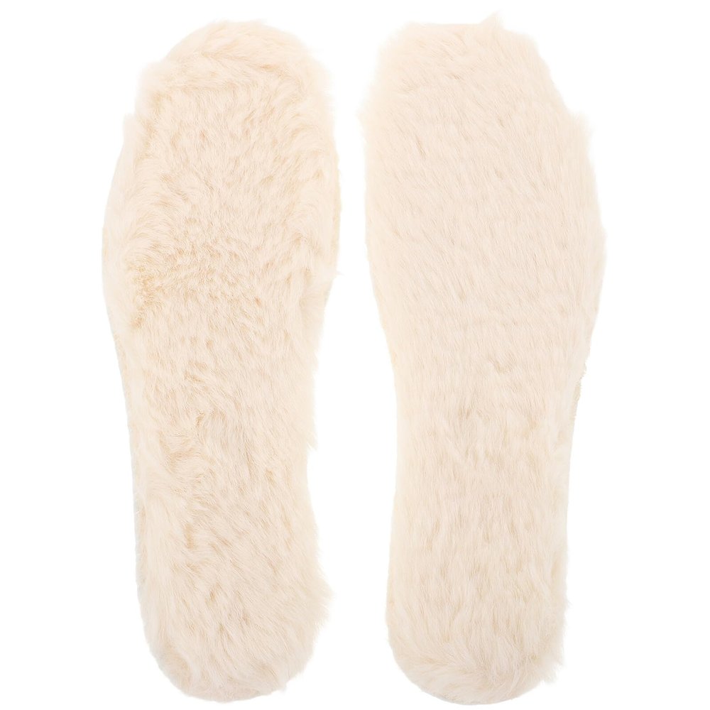 Healvian Faux Fur Winter Insoles, Thick and Padded, Beige