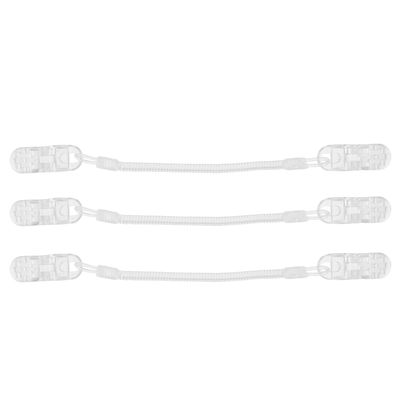 BCOATH 3-Pack Adjustable Hat Clips with Spring Chain and Transparent Chin Straps