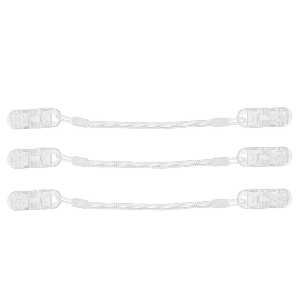 BCOATH 3-Pack Adjustable Hat Clips with Spring Chain and Transparent Chin Straps