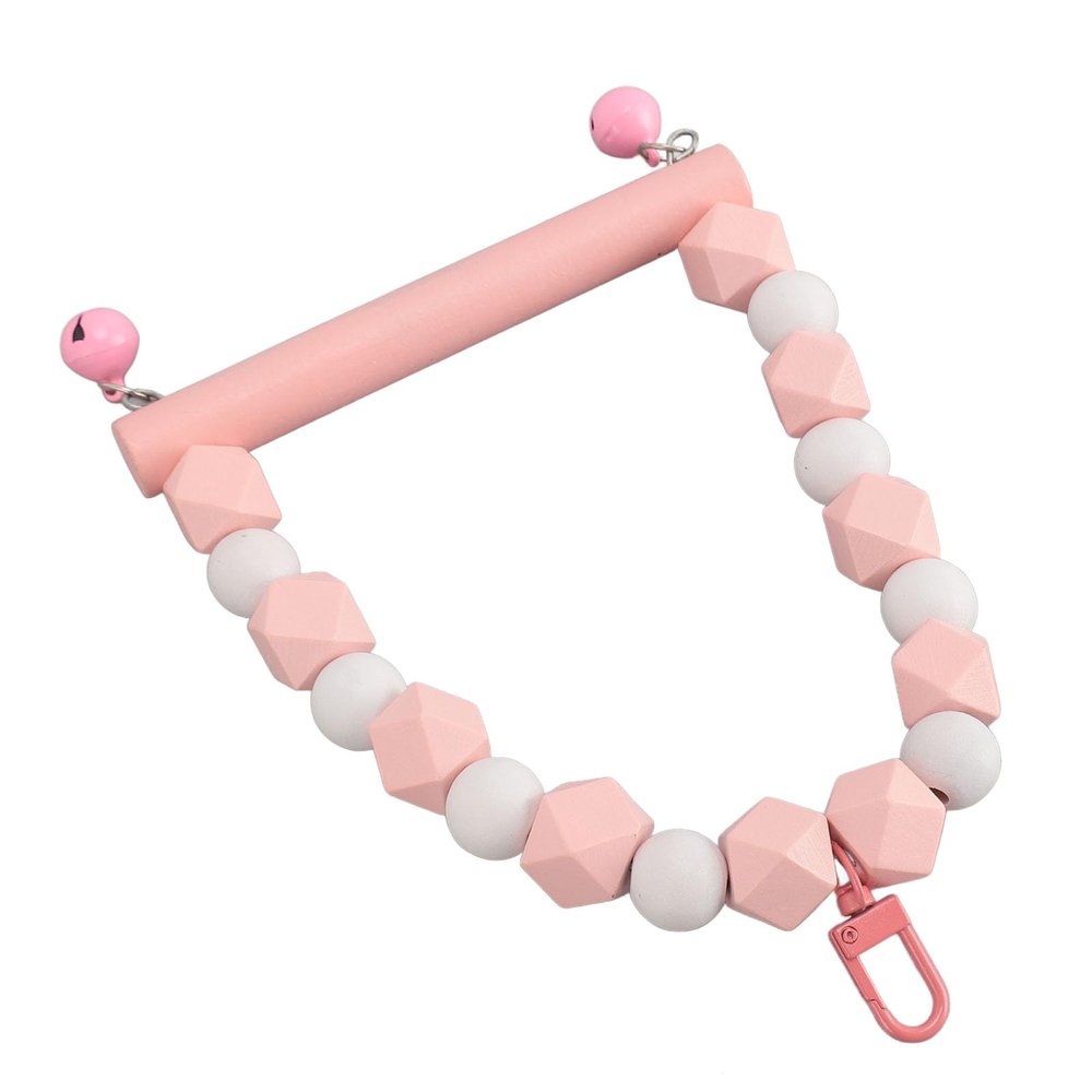 SIXRUN Multifunctional Wooden Bird Swing Toy for Parrots (PINK)