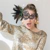 Wudaizhi Elegant Half-Face Lace and Feather Mask for Women view 2
