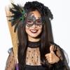 Wudaizhi Elegant Half-Face Lace and Feather Mask for Women view 3