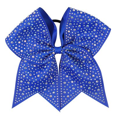 GreatRise 10-Piece Rhinestone Bow Hair Ties, Blue