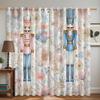 Nutcracker Blackout Curtains, Festive Whimsical Flower and Butterfly Christmas Design, Pastel Peach, Machine Washable Window Curtains for Living Room, Home, Office, Window Decor, 132 view 1