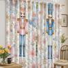 Nutcracker Blackout Curtains, Festive Whimsical Flower and Butterfly Christmas Design, Pastel Peach, Machine Washable Window Curtains for Living Room, Home, Office, Window Decor, 132 view 2