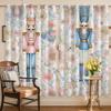 Nutcracker Blackout Curtains, Festive Whimsical Flower and Butterfly Christmas Design, Pastel Peach, Machine Washable Window Curtains for Living Room, Home, Office, Window Decor, 132 view 4