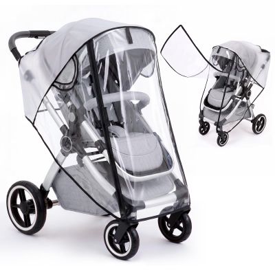 Orzbow Stroller Rain Cover with Roll-Up Front, Black