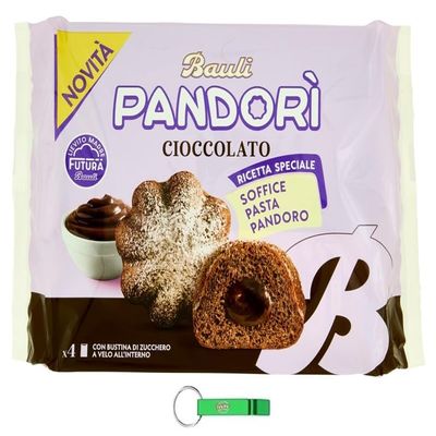 Bauli Pandoro Cioccolato, Chocolate-Filled Pandoro, Italian Pastry Specialty, 10 x 178 g + Free Beni Culinari Keychain
