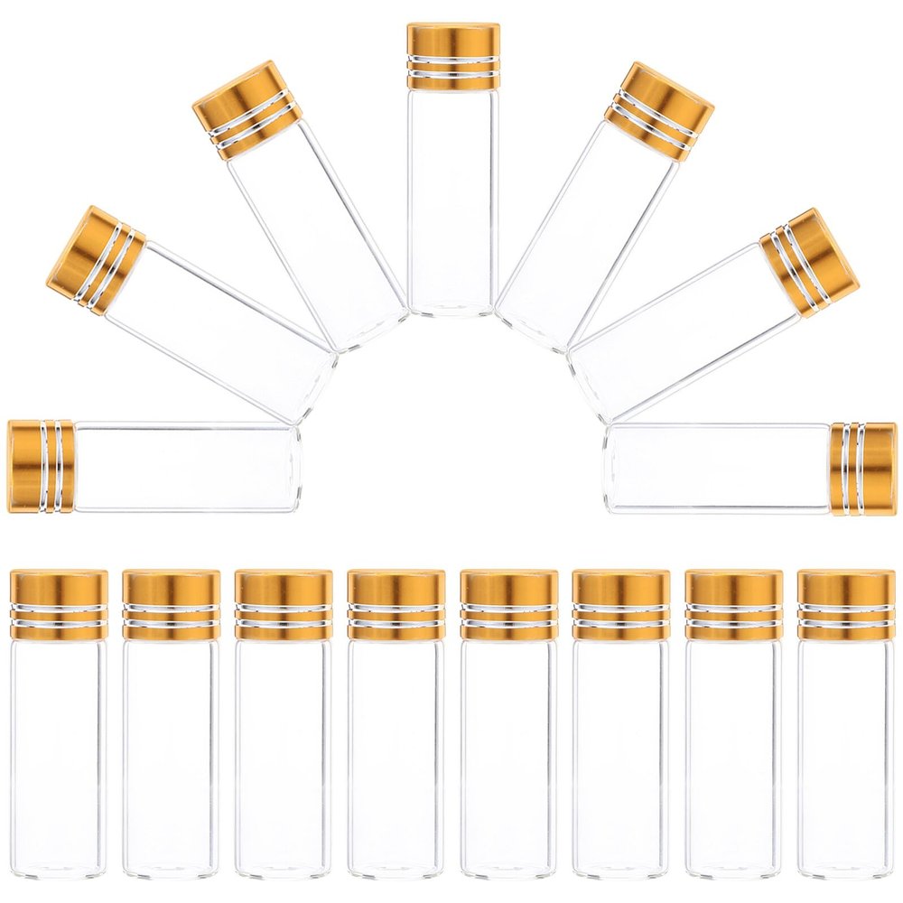HAPINARY 24-Piece Empty Clear Glass Bottles with Caps for Perfume and Essential Oils
