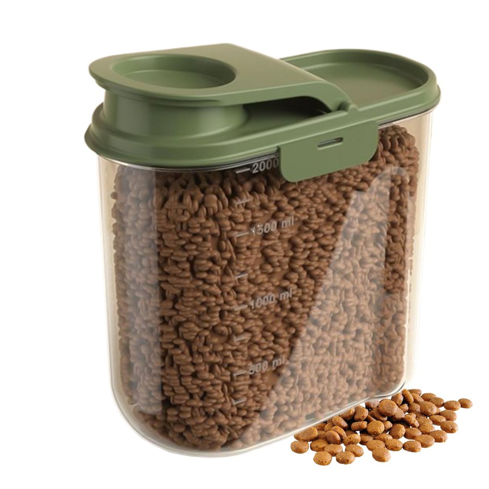 yybng Transparent Pet Food Storage Container with Visible Fill Level