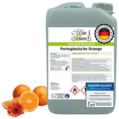 Dufte Momente Orange Sauna Infusion Concentrate, 3 L – Fruity & Invigorating, Concentrated & High-Yield, Certified Professional Quality, Vegan & Made in Germany