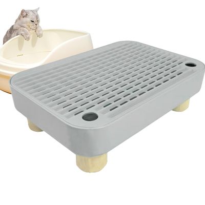 Non-Slip Litter Box Step with Litter-Filtering Mat Ramp