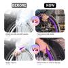 61 cm Large Wheelchair Push Rim Covers, 1 Pair, Silicone, Non-Slip, Wear-Resistant, Black view 3