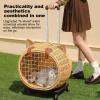 Dog Stroller for Small Dogs | Retro Rattan Pet Carrier for Cats, Dogs & Small Animals view 3