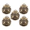 BAZEITFLOW 5-Piece Antique Brass Pet Bells for Small Dogs and Cats view 1