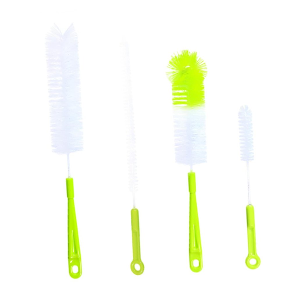 Yardwe 4-Piece Bottle Brush Set with Long Handles, Lightweight PP and Nylon Brushes for Hard-to-Reach Areas in Water and Baby Bottles
