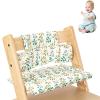 YushengTai Seat Cushion for Stokke Tripp Trapp High Chair, 2-Piece Organic Cotton Set, Waterproof Laminated Coating, Machine Washable (Green Leaves) view 1