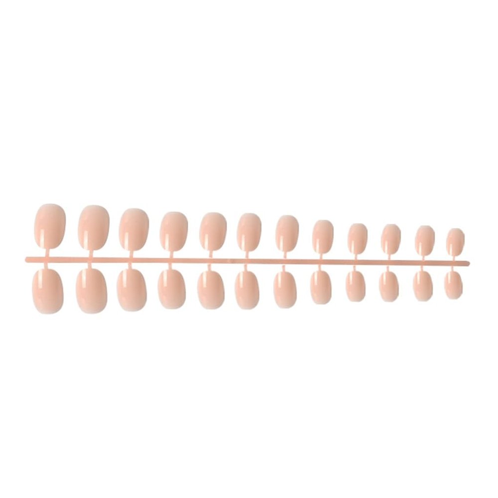 AMSLSIU Pack of 24 Short Ballerina Coffin False Nails, French Style, DIY Acrylic Nails, 18 Flesh Color