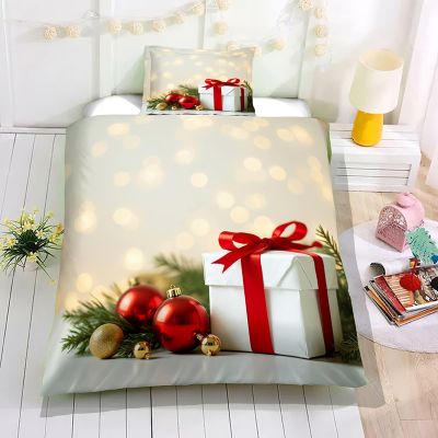 Odot Christmas Toddler Bedding Set for Girls and Boys, Microfiber Duvet Cover and Pillowcase, Christmas Ball A, 100 x 135 cm