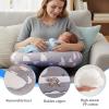 SHANNA Nursing Pillow: Cotton Infant Feeding Pillow, Multifunctional Pregnancy Pillow for Mom, Fiber-Filled, Ergonomic Support (Pattern 2—Clouds and Stars) view 2