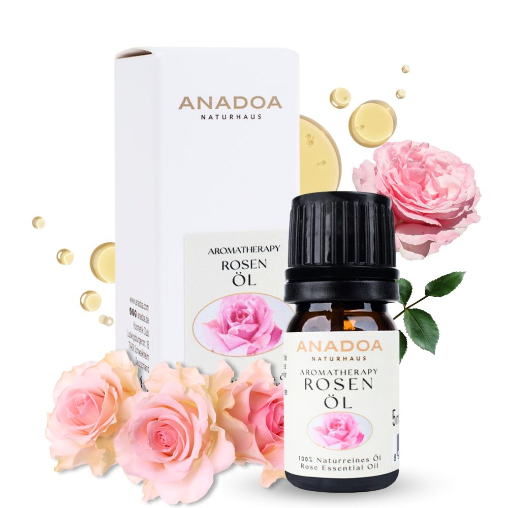 Anadoa Rose Oil 5 mL, 100% Pure Rosa Damascena Essential Oil from Isparta, Turkey | Skin & Hair Care | Aromatherapy