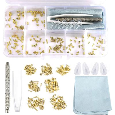 TEOZBLU 140-Piece Eyeglass Repair Kit, Gold