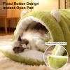 Small Closed Cat Bed, Warm, Soft, Comfortable & Washable view 3