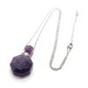 YOPI Polygonal Crystal Stone Perfume Bottle Stainless Steel Pendant for Essential Oils (White/Black Agate) view 4