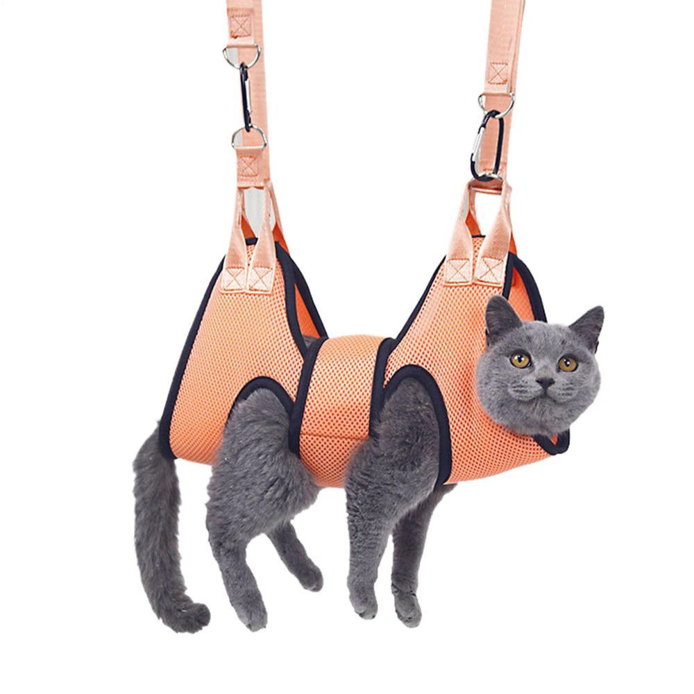 Pet Grooming Hammock 17.7-28.1in | Ergonomic Harness & Nail Clipper Holder | Safe Anti-Scratch Harness for Cats & Dogs, Grooming Sling for Home & Salon