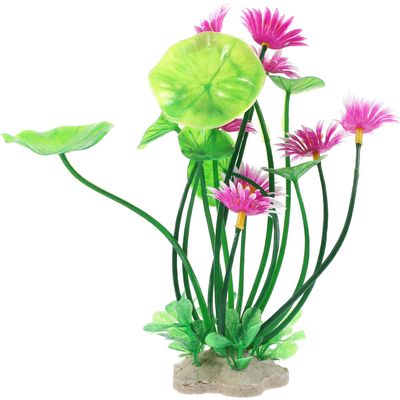TOYANDONA Artificial Lotus Flower Aquarium Decoration