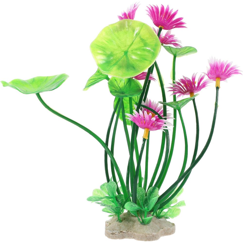 TOYANDONA Artificial Lotus Flower Aquarium Decoration