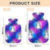 Hot Water Bottle with Cute Cartoon Unicorn and Rainbow Galaxy Design, Soft Cover, Size M view 3