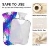 Hot Water Bottle with Cute Cartoon Unicorn and Rainbow Galaxy Design, Soft Cover, Size M view 4