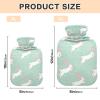 Hot Water Bottle with Cute White Rabbit, Mint Green, Soft Velvet Cover, for Neck, Shoulders and Menstrual Cramps, Size M view 3