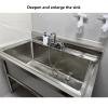 WEKONUMEX Stainless Steel Pet Grooming Tub with Faucet, 30 cm Deep, 120 cm Long view 2