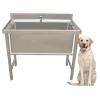 WEKONUMEX Stainless Steel Pet Grooming Tub with Faucet, 100 cm/39 in, 40 cm/16 in Deep view 1
