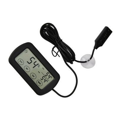TOPINCN Compact Thermometer and Hygrometer for Egg Incubators and Reptile Tanks, Switchable Fahrenheit/Celsius, ABS, Black, 1 Piece