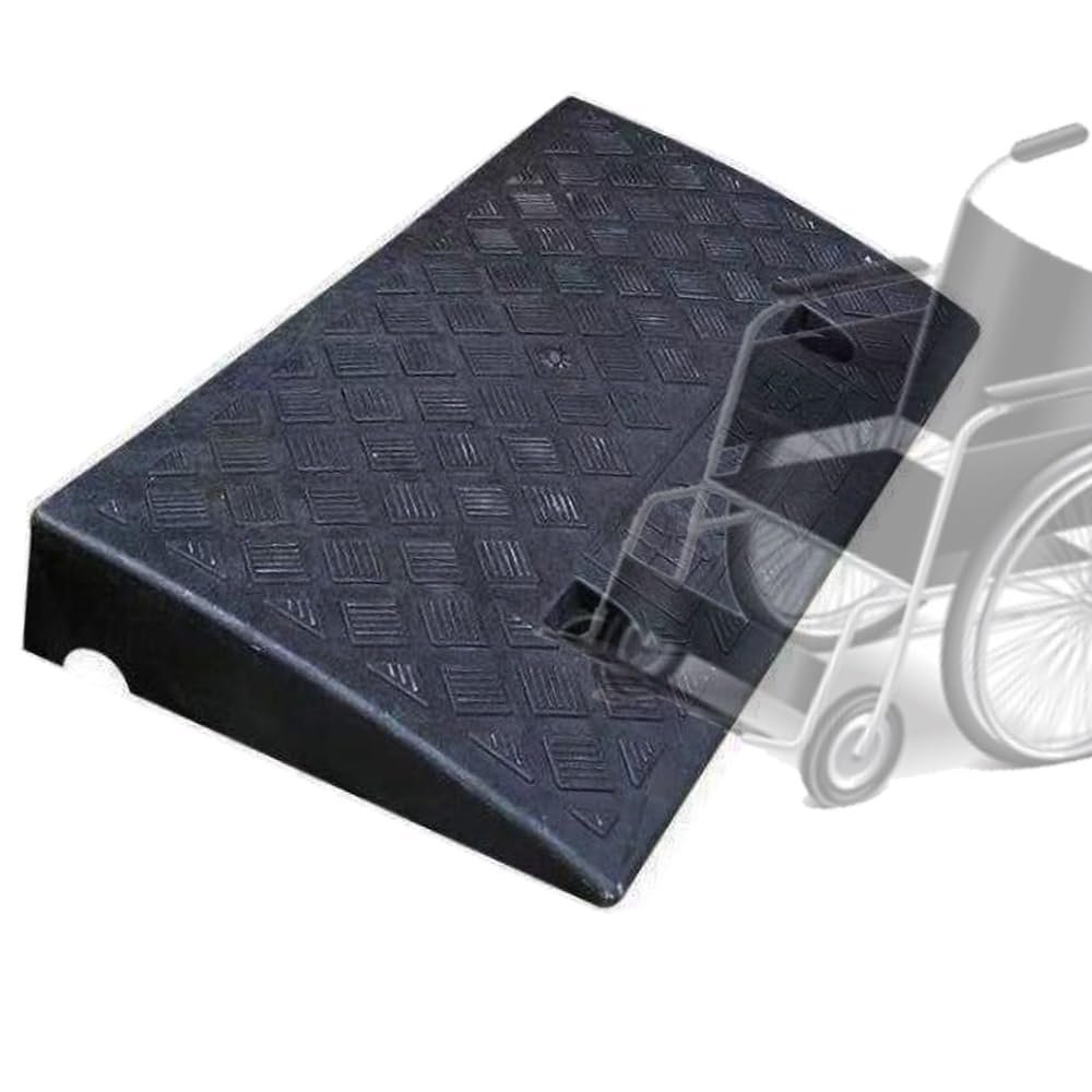 GZKDKZB Threshold Ramp, 5-, 4-, and 3-Inch Rise, Plastic, Non-Slip, Portable, Black, 4.7-Inch