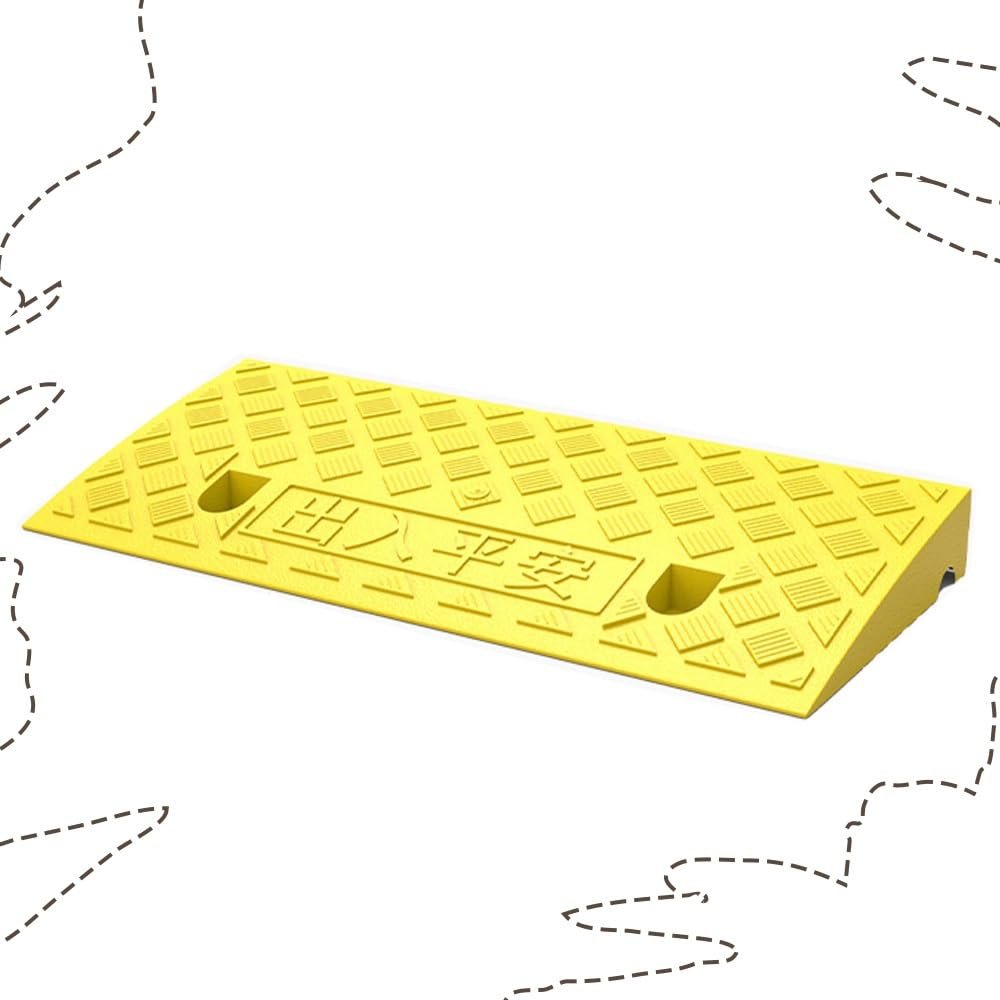 GZKDKZB Threshold Ramp for Wheelchair Doorways, 3–22 cm Rise, Non-Slip Rubber Entry Ramp, for Pets, Scooters, Cars and Motorcycles, Yellow, 50 x 27 x 7 cm